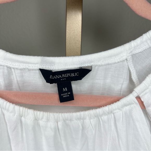 Banana Republic Blouse Embroidered Balloon Sleeves White Medium - Picture 2 of 7